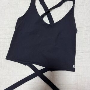 Black Cross-Back Crop Top